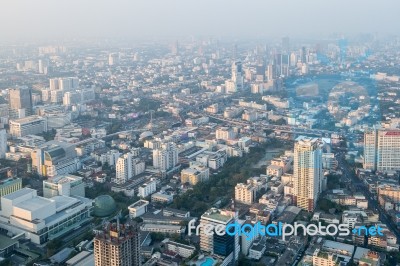 View Of Bangkok Cityscape, Bangkok The Capital City Of Thailand Stock Photo