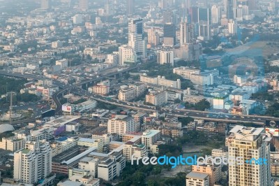 View Of Bangkok Cityscape, Bangkok The Capital City Of Thailand Stock Photo