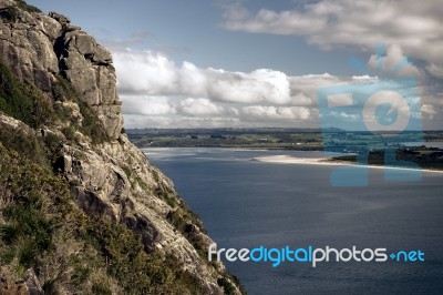 View Of Beach And Ocean At Stanley, Tasmania Stock Photo