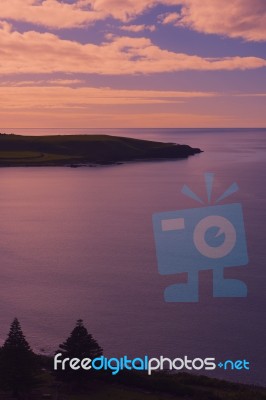 View Of Beach And Ocean At Stanley, Tasmania Stock Photo