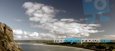 View Of Beach And Ocean At Stanley, Tasmania Stock Photo