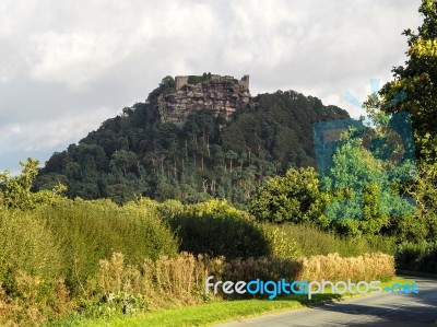 View Of Beeston Castle Ruins Stock Photo