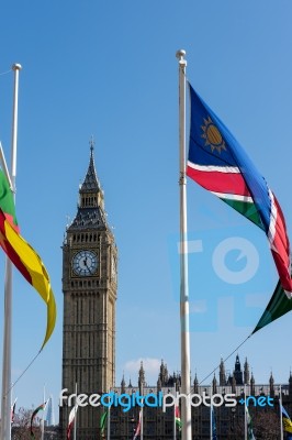 View Of Big Ben Across Parliament Square Stock Photo