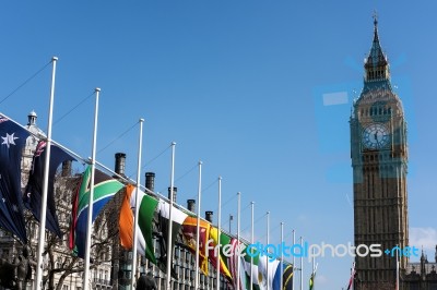 View Of Big Ben Across Parliament Square Stock Photo