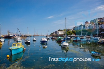 View Of Brixham Harbour Stock Photo