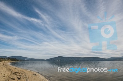 View Of Bruny Island Beach In The Afternoon Stock Photo