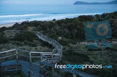 View Of Bruny Island Beach In The Afternoon Stock Photo