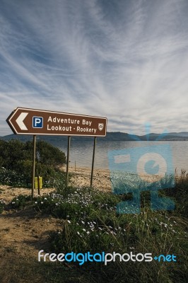 View Of Bruny Island Beach In The Afternoon Stock Photo