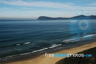 View Of Bruny Island Beach In The Afternoon Stock Photo