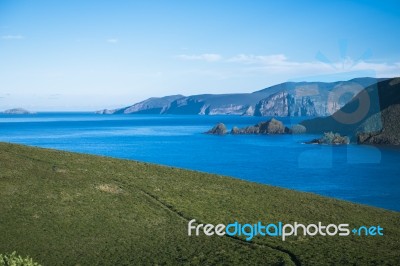 View Of Bruny Island Beach In The Late Afternoon Stock Photo