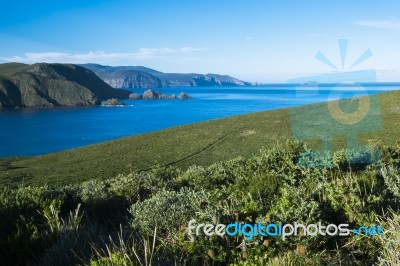 View Of Bruny Island Beach In The Late Afternoon Stock Photo