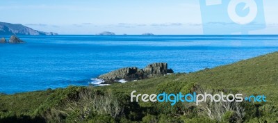 View Of Bruny Island Beach In The Late Afternoon Stock Photo