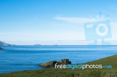 View Of Bruny Island Beach In The Late Afternoon Stock Photo