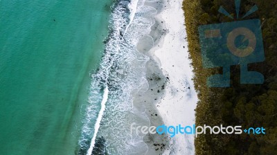 View Of Bruny Island Beach In The Late Afternoon Stock Photo