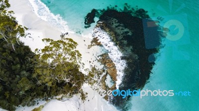 View Of Bruny Island Beach In The Late Afternoon Stock Photo