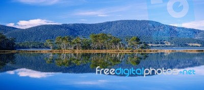 View Of Bruny Island Beach In The Late Afternoon Stock Photo