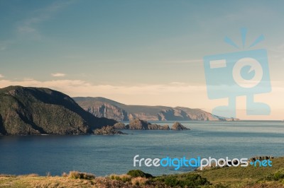 View Of Bruny Island Beach In The Late Afternoon Stock Photo