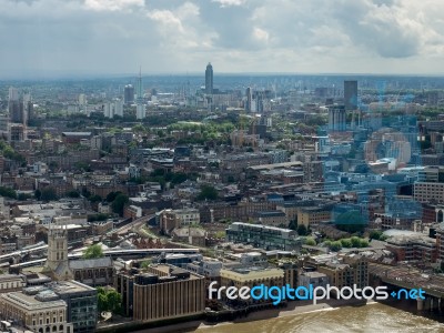 View Of Buildings On The Southbank Of The Thames Stock Photo