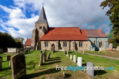 View Of Burwash Church Stock Photo