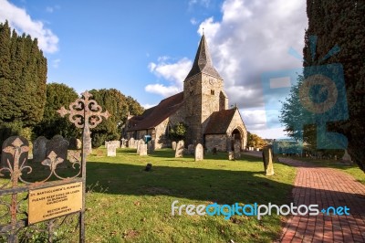 View Of Burwash Church Stock Photo