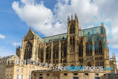 View Of Cathedral Of Saint-etienne Metz Lorraine Moselle France Stock Photo