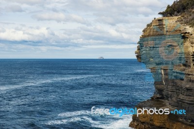 View Of Devils Kitchen Beach, Tasmania Stock Photo