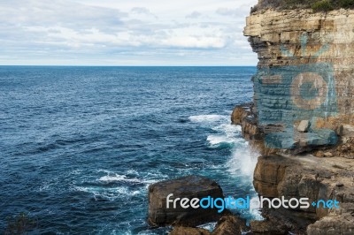 View Of Devils Kitchen Beach, Tasmania Stock Photo