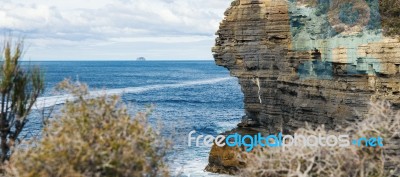 View Of Devils Kitchen Beach, Tasmania Stock Photo