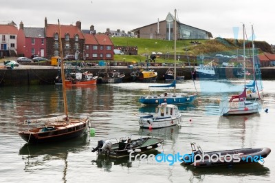 View Of Dunbar Harbour Stock Photo