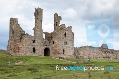 View Of Dunstanburgh Castle Stock Photo