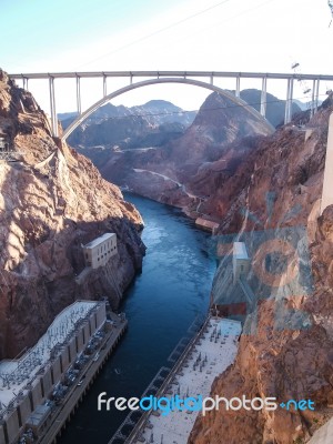 View Of Hoover Dam Stock Photo