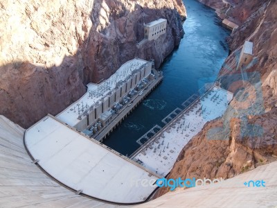 View Of Hoover Dam Stock Photo