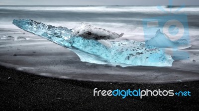 View Of Jokulsarlon Beach Stock Photo