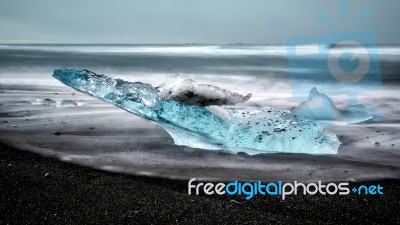 View Of Jokulsarlon Beach Stock Photo