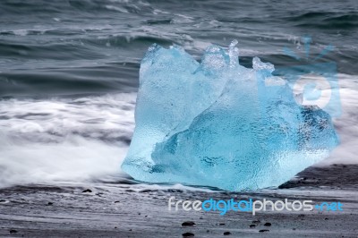 View Of Jokulsarlon Beach Stock Photo