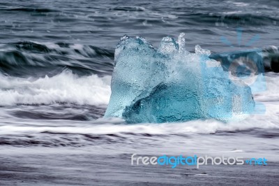 View Of Jokulsarlon Beach Stock Photo