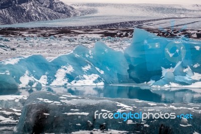 View Of Jokulsarlon Ice Lagoon Stock Photo