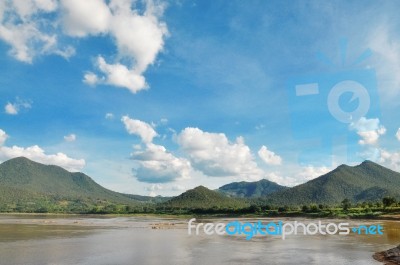 View Of Khong River Stock Photo