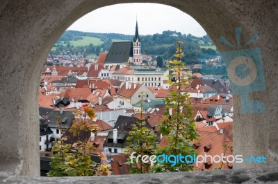 View Of Krumlov From The Castle  Of Cesky Krumlov Stock Photo