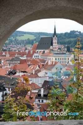 View Of Krumlov From The Castle  Of Cesky Krumlov Stock Photo