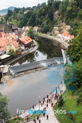 View Of Krumlov From The Castle  Of Cesky Krumlov Stock Photo