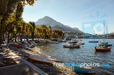 View Of Lake Como From Lecco Stock Photo