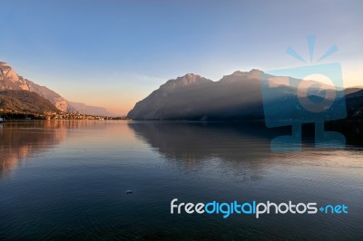 View Of Lake Como From Mandello Del Lario Stock Photo