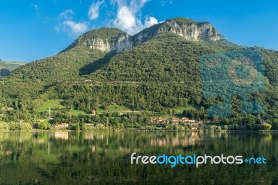 View Of Lake Endine Near Bergamo Stock Photo