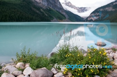 View Of Lake Louise Stock Photo