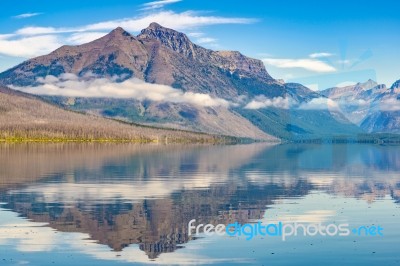 View Of Lake Mcdonald In Montana Stock Photo