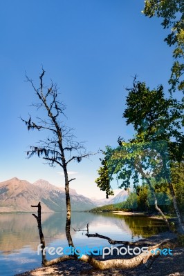 View Of Lake Mcdonald In Montana Stock Photo