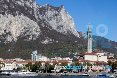 View Of Lecco On The Southern Shore Of Lake Como Stock Photo