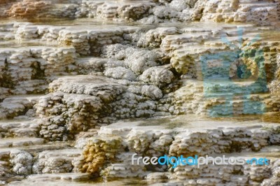 View Of Mammoth Hot Springs Stock Photo