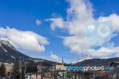 View Of Moena Trentino Italy Stock Photo